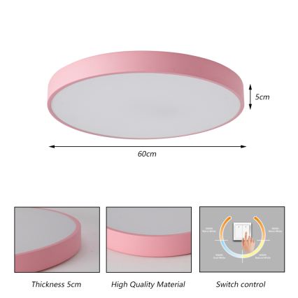 Brilagi - LED plafondlamp POOL LED/60W/230V 3000/4000/6000K Ø 60 cm roze