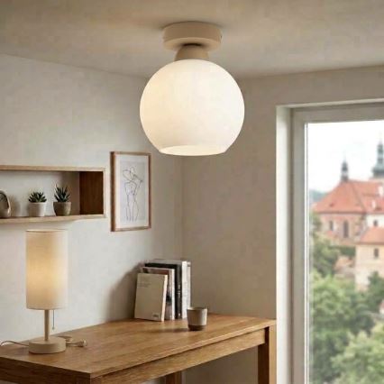 BRILAGI - LED plafondlamp RETRO GLASS 1xE27/60W/230V Ø 15 cm beige/wit