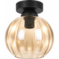 BRILAGI - LED-plafondlamp RETRO GLASS 1xE27/60W/230V Ø 18 cm zwart/rookbeige
