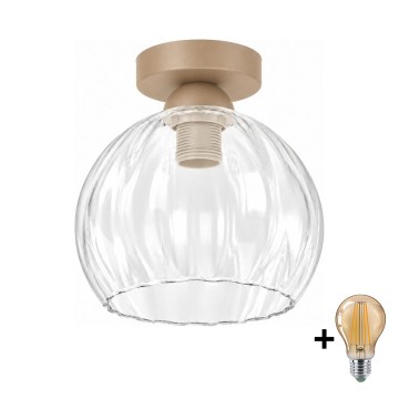 BRILAGI - LED Plafondlamp RETRO GLASS 1xE27/60W/230V Ø 25 cm beige/helder