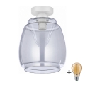 BRILAGI - LED Plafondlamp RETRO GLASS 1xE27/60W/230V Ø 26 cm wit/rookgrijs