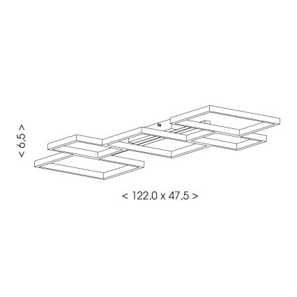 Brilagi - LED plafondlamp SHIFT LED/42W/230V 4000K 47,5x122 cm zwart