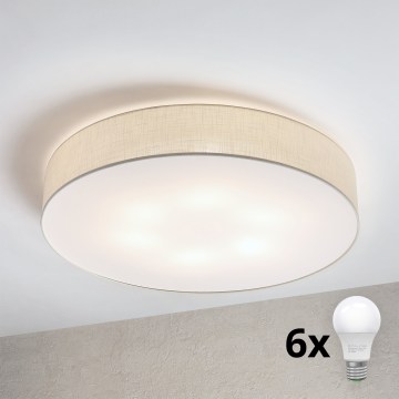 Brilagi - LED plafondlamp SIRIJA 6xE27/60W/230V Ø 80 cm crème