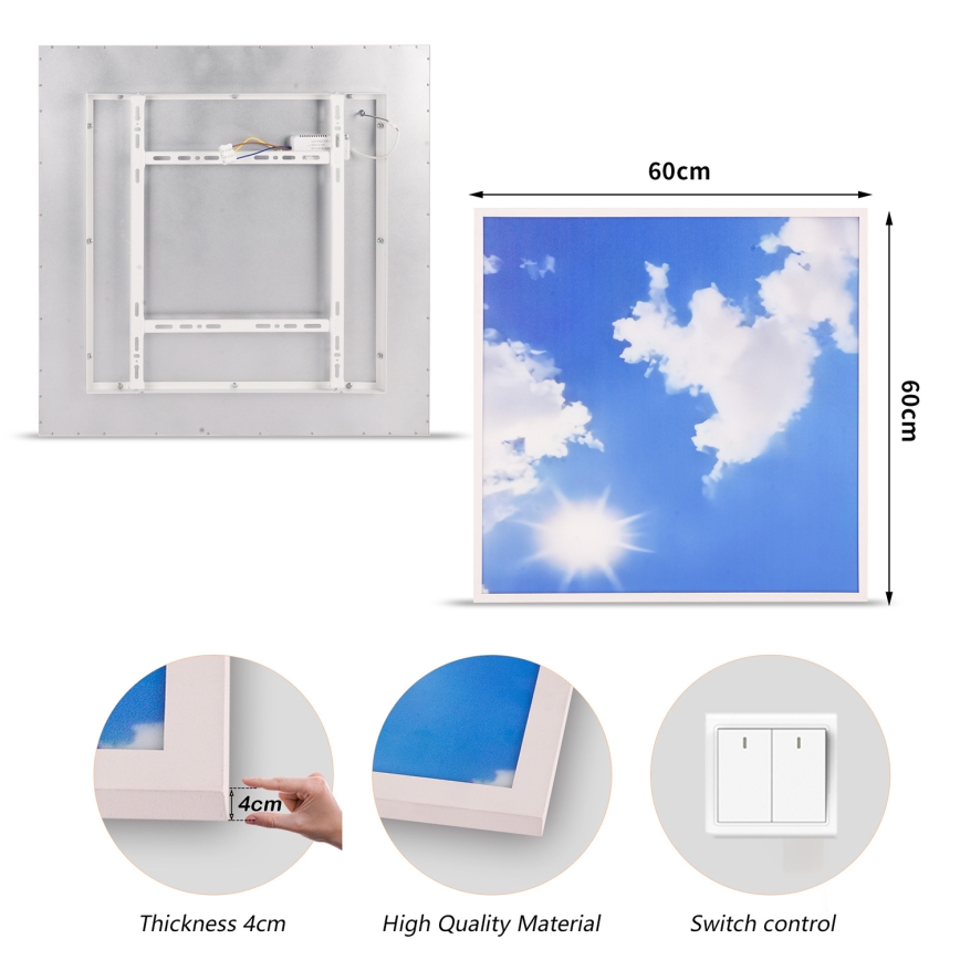 Brilagi - LED plafondlamp SLIMFRAME LED/58W/230V 60x60 cm zilver/blauw