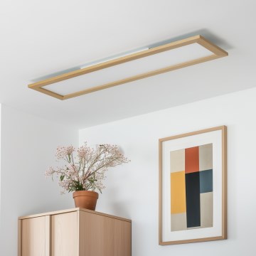 Brilagi - LED Plafondlamp SLIMFRAME WOOD LED/58W/230V 124x34 cm bruin