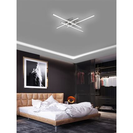 Brilagi - LED Plafondlamp STRIPES LED/37W/230V zilver