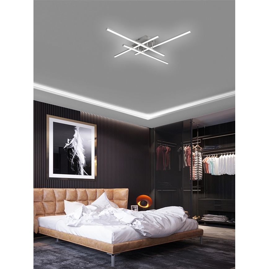 Brilagi - LED Plafondlamp STRIPES LED/37W/230V zilver