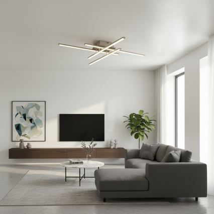 Brilagi - LED plafondlamp STRIPES LED/37W/230V 68x68 cm zilver