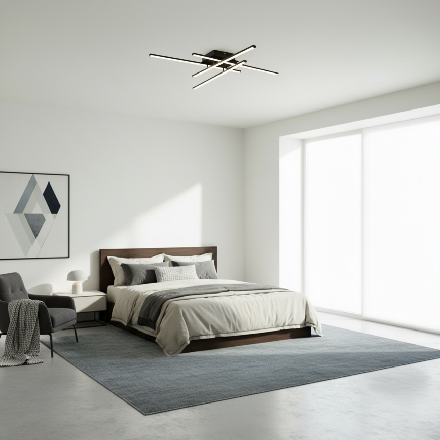 Brilagi - LED plafondlamp STRIPES LED/37W/230V 68x68 cm zwart