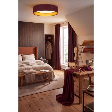 Brilagi - LED plafondlamp VELVET SIMPLE LED/24W/230V 3000K Ø 45 cm wijnrood/goud