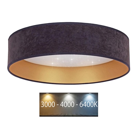 Brilagi - LED Plafondlamp VELVET STAR LED/24W/230V d. 40 cm 3000K/4000K/6400K grijs/goud
