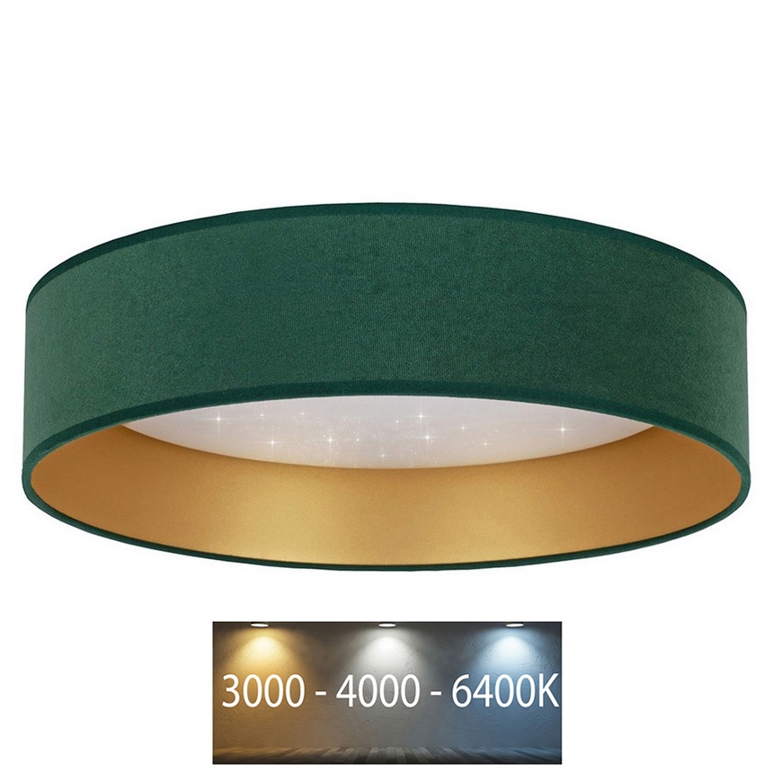 Brilagi - LED Plafondlamp VELVET STAR LED/24W/230V d. 40 cm 3000K/4000K/6400K groen/goud