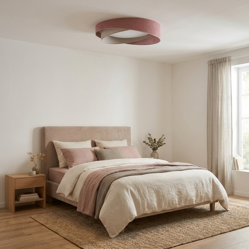 BRILAGI - LED plafondlamp VELVET TWIST LED/24W/230V 4000K Ø 55 cm roze/crème