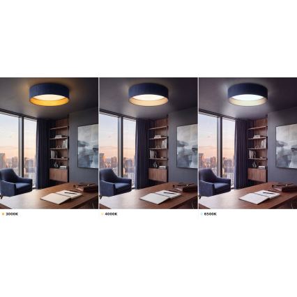 Brilagi - LED plafondlamp VELVET VARI LED/24W/230V 3000/4000/6500K Ø45 cm blauw/goud