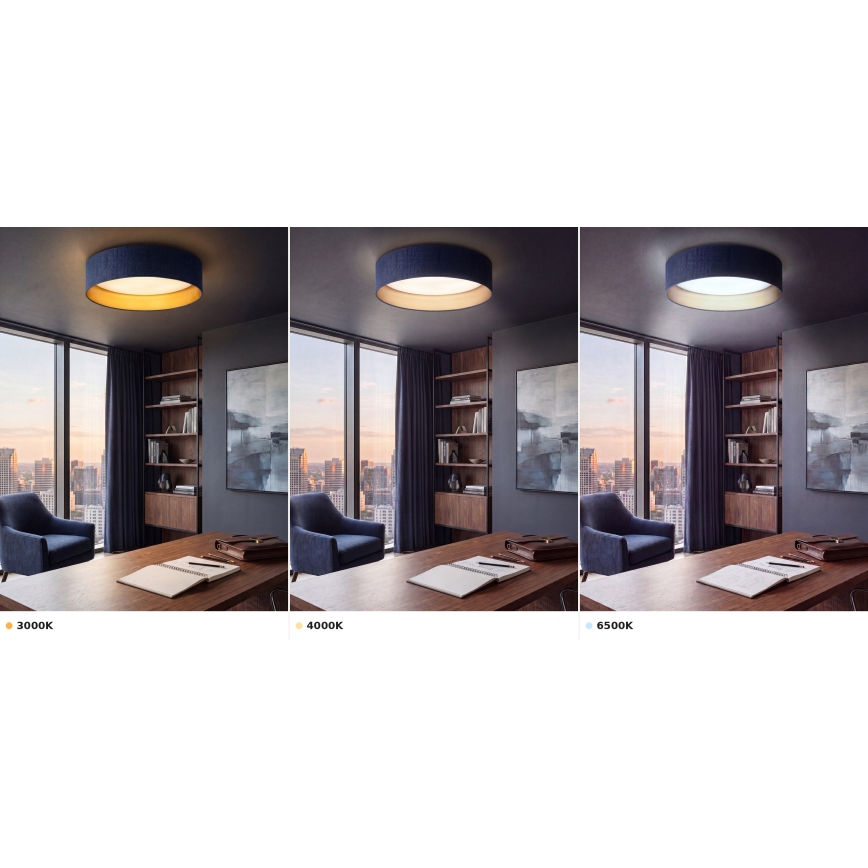 Brilagi - LED plafondlamp VELVET VARI LED/24W/230V 3000/4000/6500K Ø45 cm blauw/goud