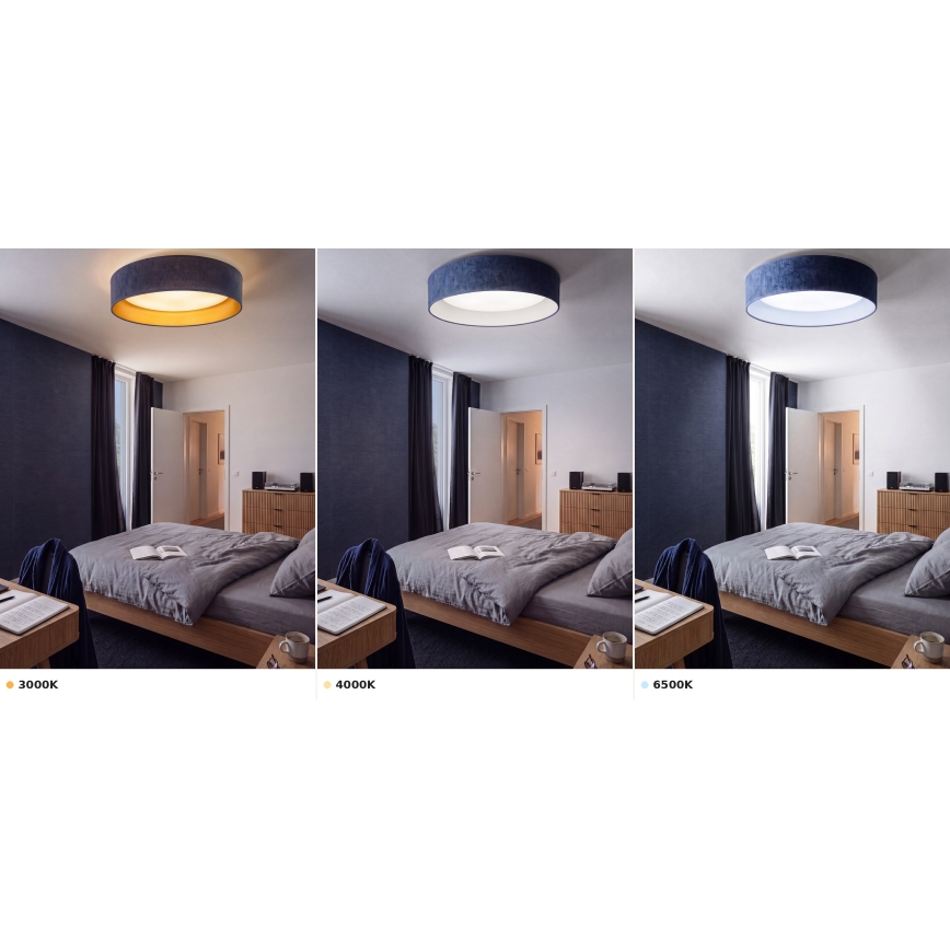 Brilagi - LED-plafondlamp VELVET VARI LED/24W/230V 3000/4000/6500K Ø 45 cm blauw