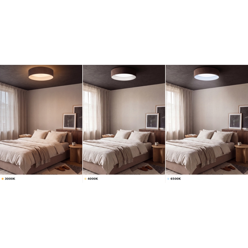 Brilagi - LED-plafondlamp VELVET VARI LED/24W/230V 3000/4000/6500K Ø 45 cm, bruin