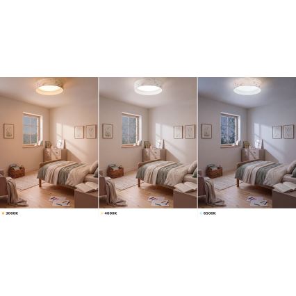 Brilagi - LED plafondlamp VELVET VARI LED/24W/230V 3000/4000/6500K Ø 45 cm wit/bloemen