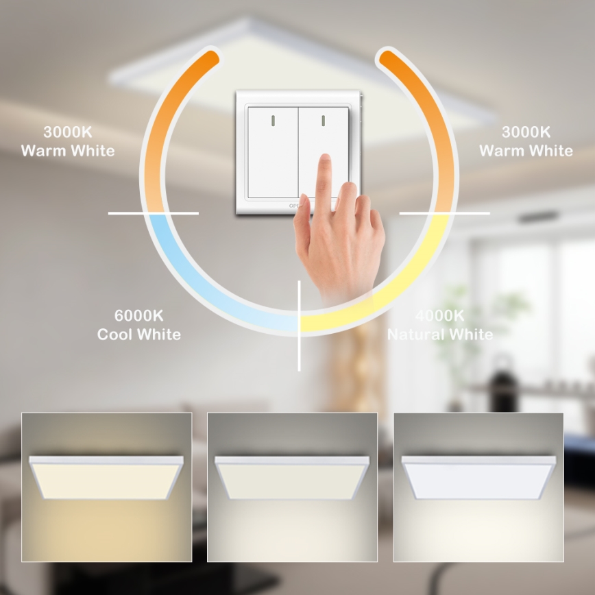 Brilagi - LED plafondlamp voor badkamer FRAME LED/96W/230V 120x60 cm 3000/4000/6000K IP44 wit