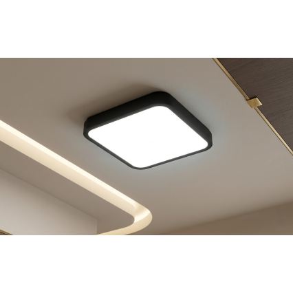 BRILAGI - ZENNA LED plafondlamp voor badkamer met sensor, 18W/230V, 28,5x28,5 cm, IP44, zwart + afstandsbediening