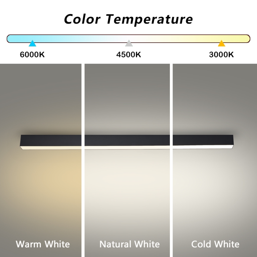 Brilagi - LED plafondlamp voor badkamer SLEEKLINE LED/40W/230V 3000/4500/6000K zwart IP44