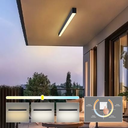 Brilagi - LED plafondlamp voor badkamer SLEEKLINE LED/40W/230V 3000/4500/6000K zwart IP44