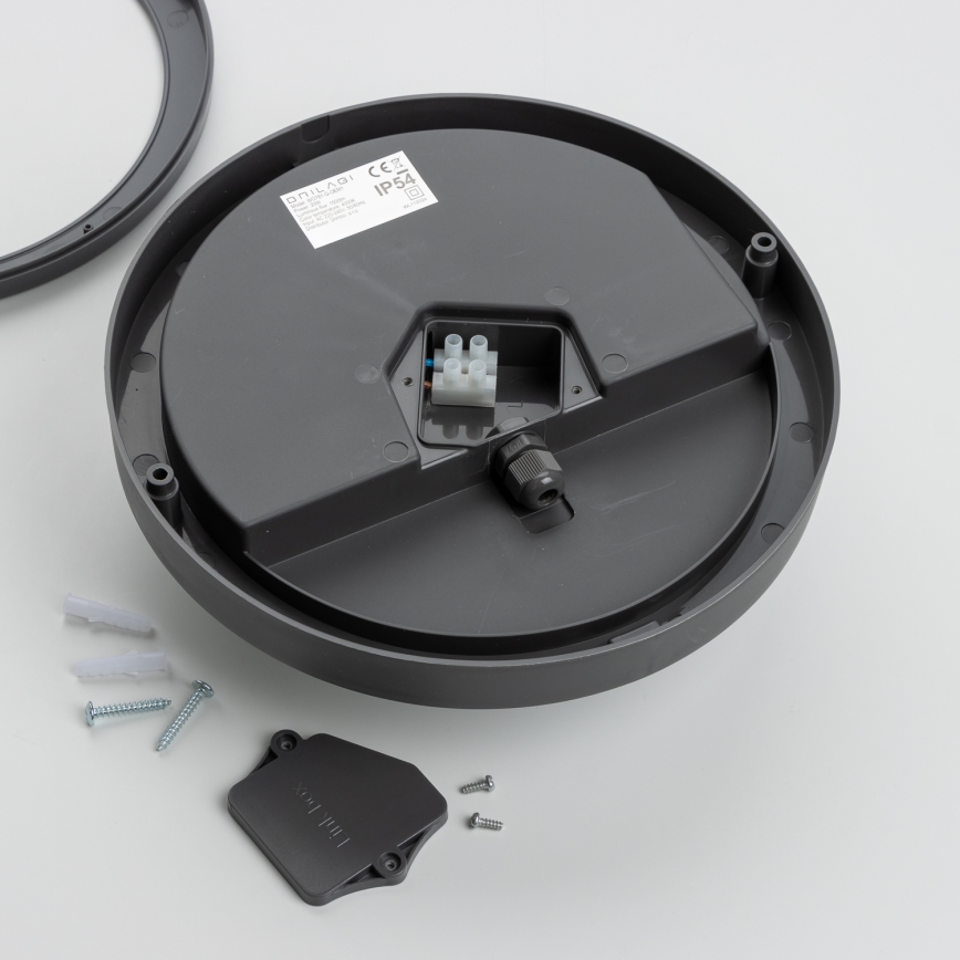 Brilagi - LED Plafondlamp voor buiten LED/20W/230V diameter 23 cm IP54 antraciet