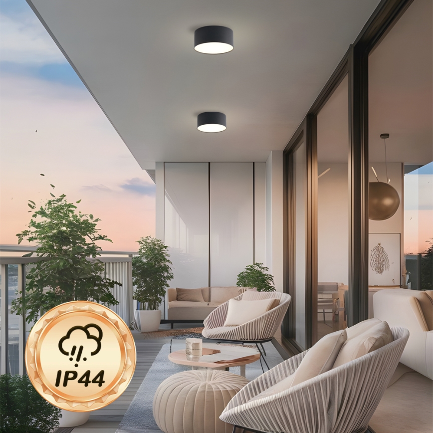 Brilagi - LED-plafondlamp voor badkamer FORIS LED/20W/230V Ø 15 cm zwart IP44