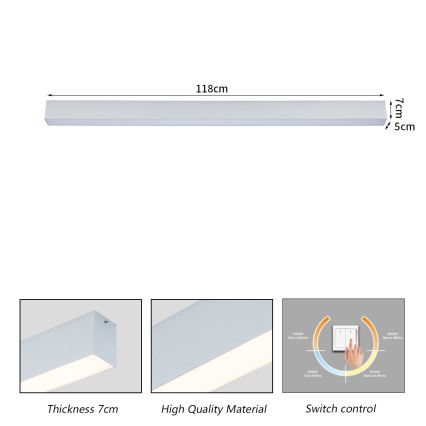 Brilagi - LED SLEEKLINE plafondlamp voor badkamer 40W/230V 3000/4500/6000K zilver IP44