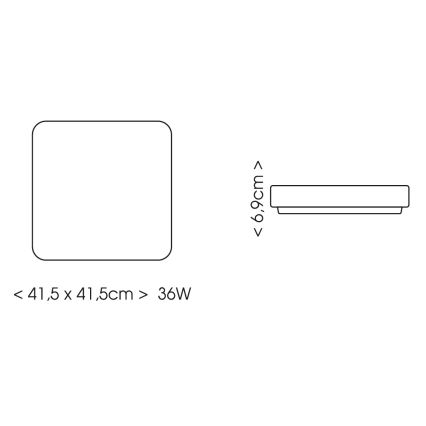 BRILAGI - LED plafondlamp voor badkamer met sensor ZENNA LED/36W/230V 41,5x41,5 cm IP44 zwart + met afstandsbediening