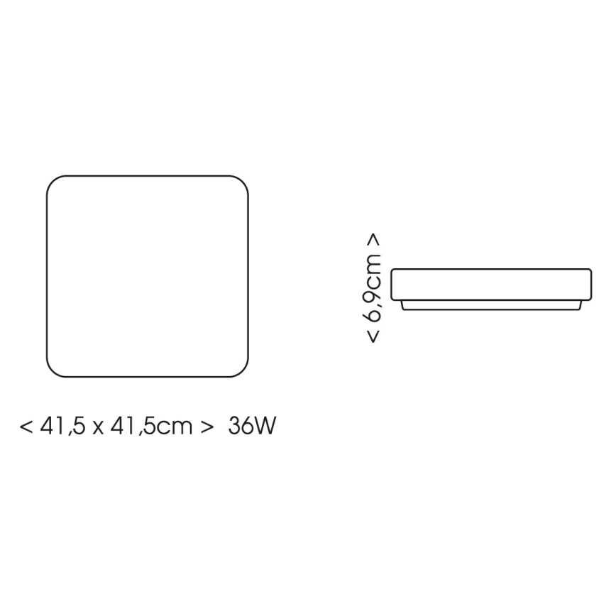 BRILAGI - LED plafondlamp voor badkamer met sensor ZENNA LED/36W/230V 41,5x41,5 cm IP44 zwart + met afstandsbediening