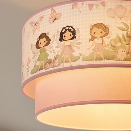 Brilagi - LED-plafondlamp voor kinderen BOBO 1xE27/60W/230V Ø 40 cm roze/feeën