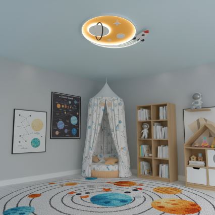 Brilagi -LED Plafondlamp voor kinderkamer STARSHIP LED/64W/230V 3000/4500K geel