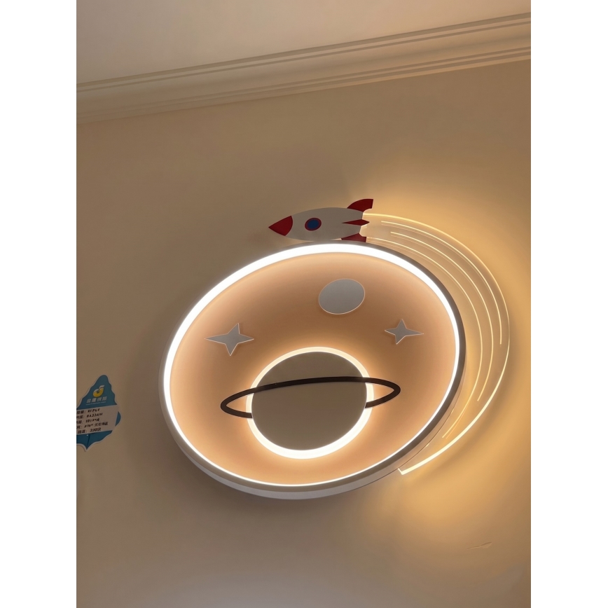 Brilagi -LED Plafondlamp voor kinderkamer STARSHIP LED/64W/230V 3000/4500K geel