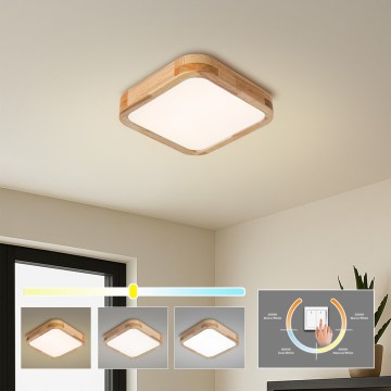 Brilagi - LED plafondlamp WOODLINE SQUARE LED/32W/230V 3000/4000/6000K eik 30x30 cm