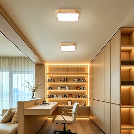 Brilagi - LED plafondlamp WOODLINE SQUARE LED/32W/230V 3000/4000/6000K eik 30x30 cm