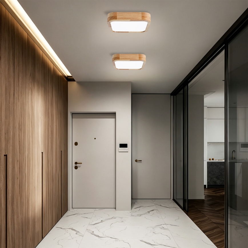 Brilagi - LED plafondlamp WOODLINE SQUARE LED/32W/230V 3000/4000/6000K eik 30x30 cm