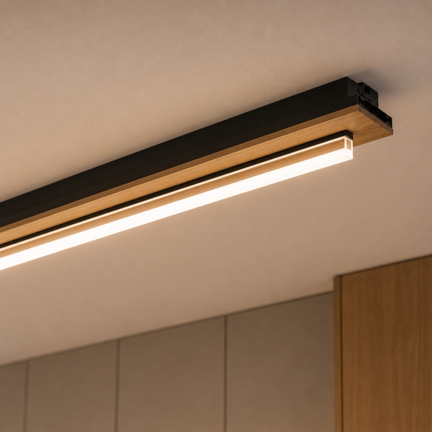 Brilagi - LED plafondlamp WOODY FLAT LED/25W/230V eiken/zwart
