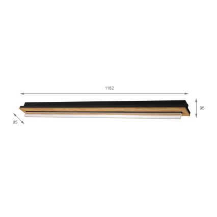 Brilagi - LED plafondlamp WOODY FLAT LED/25W/230V eiken/zwart