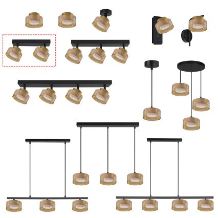 Brilagi - LED Plafondspot AURA LUX 2xGX53/30W/230V zwart/goud