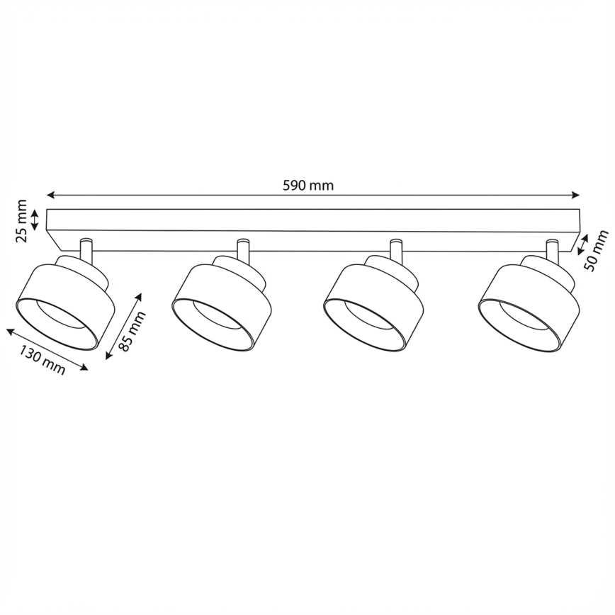 Brilagi - LED Plafondspot AURA LUX 4xGX53/30W/230V zwart/rookglas