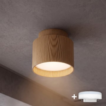 BRILAGI - LED plafondspot BACKLIT 1xGX53/15W/230V + LED/3W Ø 8 cm eiken decor