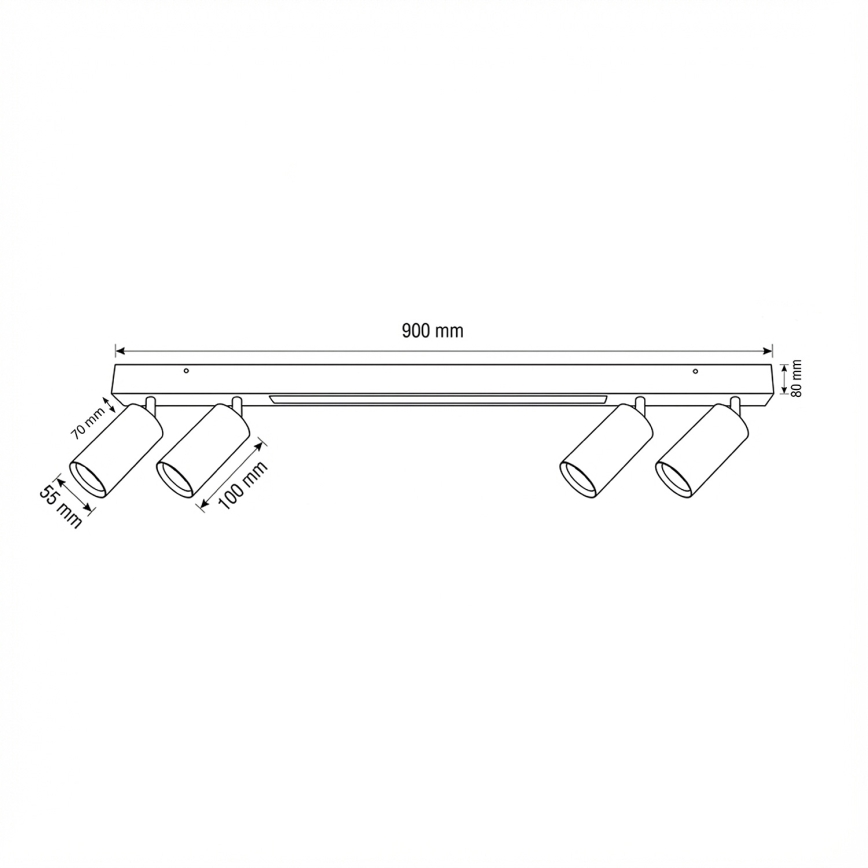 Brilagi - LED plafondspot SELE 4xGU10/30W/230V + LED/20W zwart
