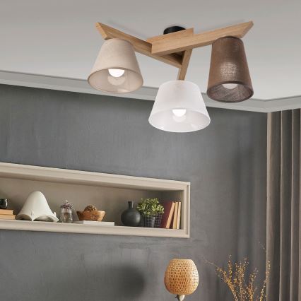 Brilagi - LED  Plafonnier ANTHONY 3xE14/40W/230V chêne