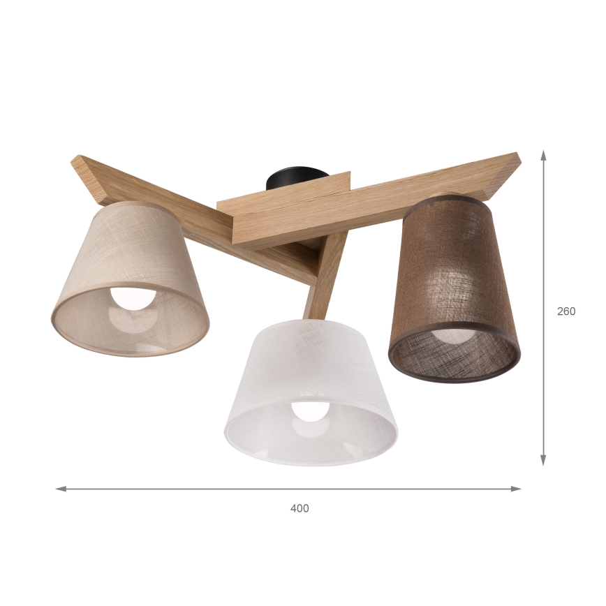 Brilagi - LED  Plafonnier ANTHONY 3xE14/40W/230V chêne