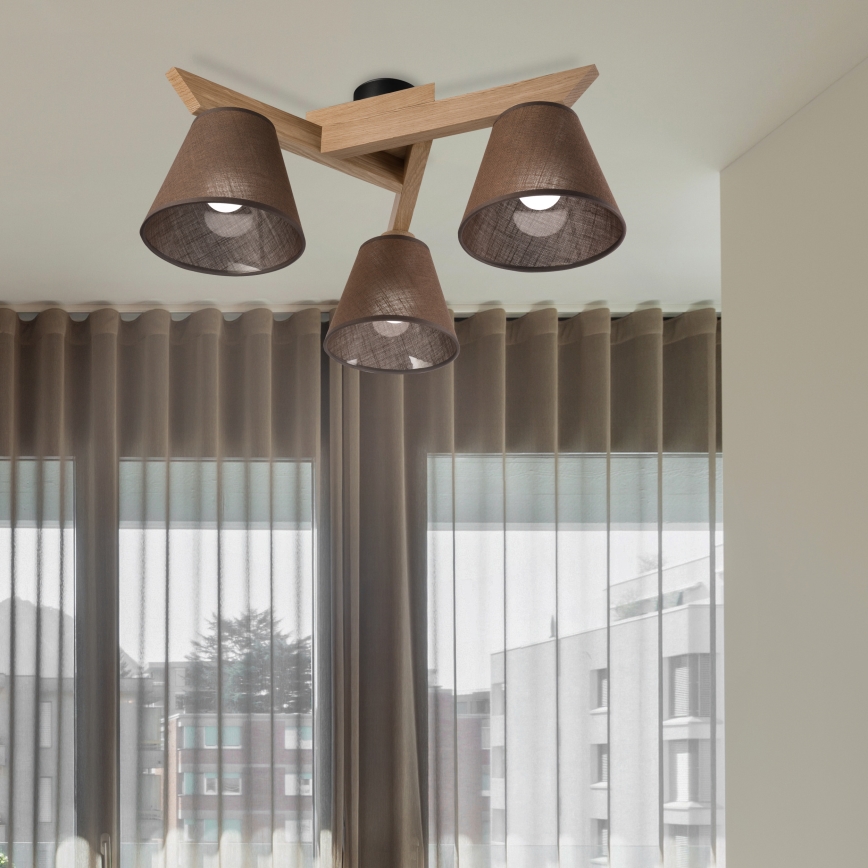 Brilagi - LED  Plafonnier ANTHONY 3xE14/40W/230V chêne/marron