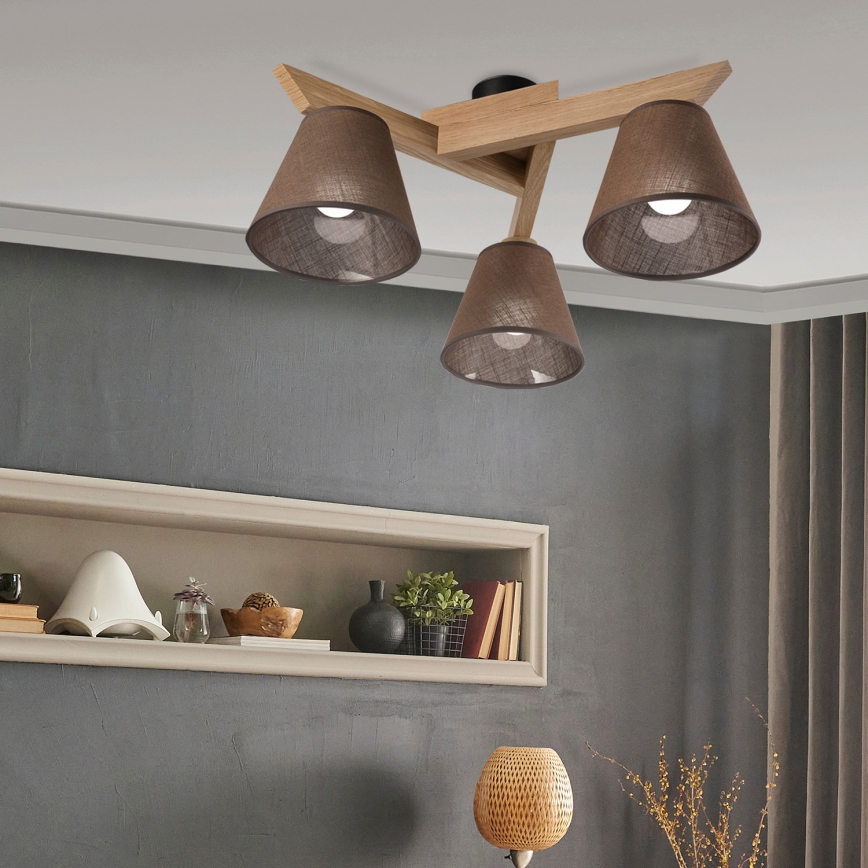 Brilagi - LED  Plafonnier ANTHONY 3xE14/40W/230V chêne/marron