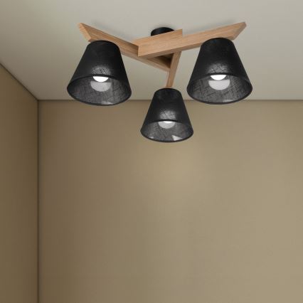 Brilagi - LED  Plafonnier ANTHONY 3xE14/40W/230V chêne/noir