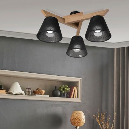 Brilagi - LED  Plafonnier ANTHONY 3xE14/40W/230V chêne/noir