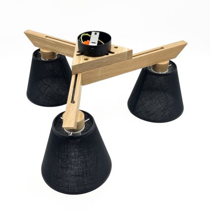 Brilagi - LED  Plafonnier ANTHONY 3xE14/40W/230V chêne/noir